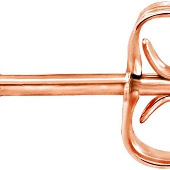 Hypoallergenic 14k Rose Gold Over Silver Stud Earrings with 1 Carat Zirconia - Picture 3 of 7